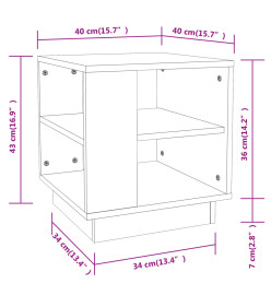 Table basse Blanc 40x40x43 cm Bois d'ingénierie