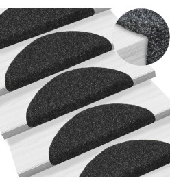 Tapis autoadhésifs de marches 5 pcs Noir 56x17x3 cm Aiguilleté