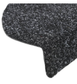 Tapis autoadhésifs de marches 5 pcs Noir 56x17x3 cm Aiguilleté