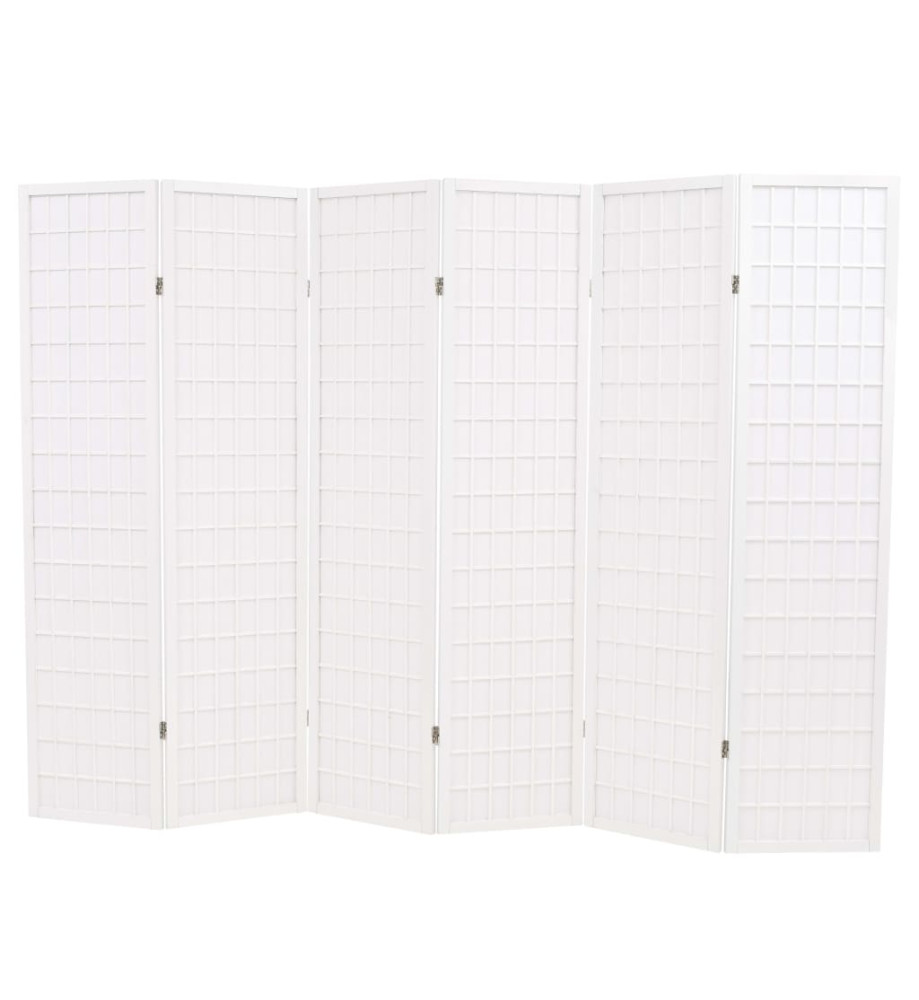 Cloison de séparation 6 panneaux Style japonais 240x170cm Blanc