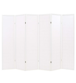 Cloison de séparation 6 panneaux Style japonais 240x170cm Blanc