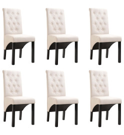 Chaises à manger lot de 6 crème tissu