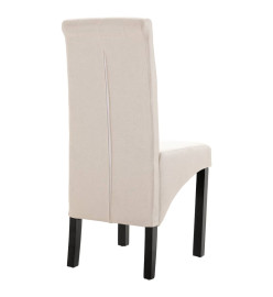 Chaises à manger lot de 6 crème tissu