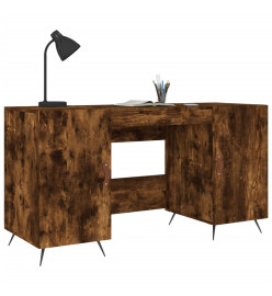 Bureau chêne fumé 140x50x75 cm bois d'ingénierie