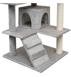 Arbre à chat avec griffoirs en sisal 125 cm Gris