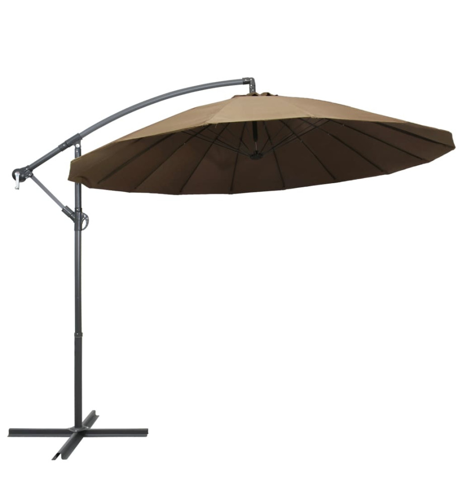 Parasol suspendu Taupe 3 m Mât en aluminium