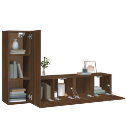 Ensemble de meubles TV 3 pcs Chêne marron Bois d'ingénierie