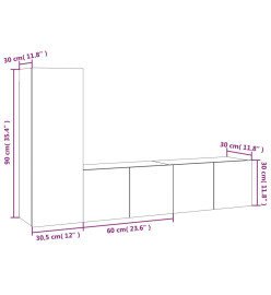 Ensemble de meubles TV 3 pcs Chêne marron Bois d'ingénierie