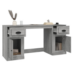 Bureau avec armoire sonoma gris bois d'ingénierie