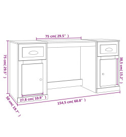 Bureau avec armoire sonoma gris bois d'ingénierie