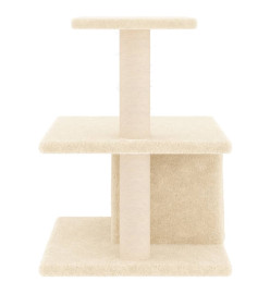 Arbre à chat avec griffoirs en sisal crème 48 cm