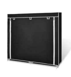 Armoire à chaussures avec housse 115 x 28 x 110cm Tissu Noir