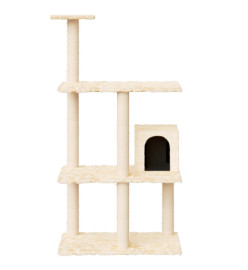 Arbre à chat avec griffoirs en sisal Crème 119 cm