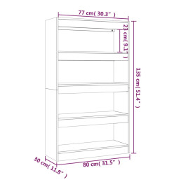 Bibliothèque/Séparateur de pièce Chêne sonoma 80x30x135 cm