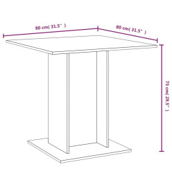 Table à dîner Chêne marron 80x80x75 cm Bois d'ingénierie