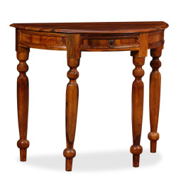 Table console Bois solide de Sesham 90 x 40 x 76 cm Demi-ronde