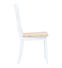 Chaises à manger lot de 2 blanc/bois clair bois d'hévéa massif