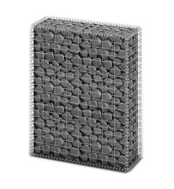 Panier de gabion avec couvercle Fil galvanisé 100 x 80 x 30 cm