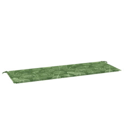 Coussin de banc de jardin motif de feuilles 150x50x3 cm