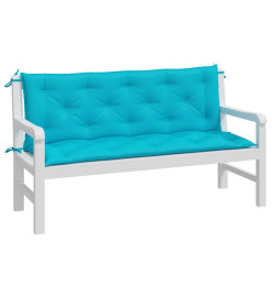 Coussins de banc de jardin lot de 2 turquoise 150x50x7 cm tissu