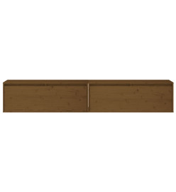 Armoires murales 2 pcs Marron miel 100x30x35 cm Pin massif