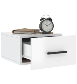 Table de chevet murale blanc brillant 35x35x20 cm