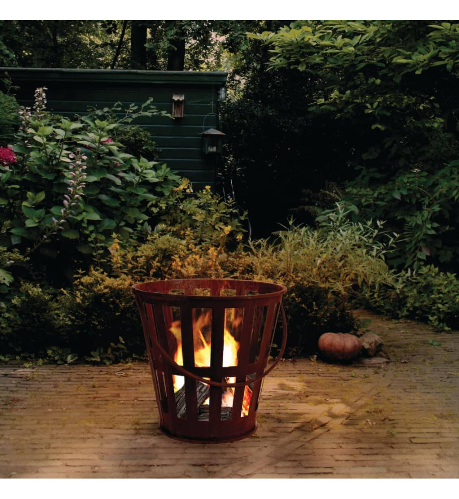 ProGarden Panier à feu avec poignée Métal Rouille