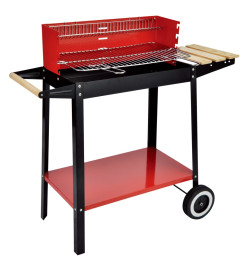 HI Gril barbecue au charbon 88x44x83 cm Rouge