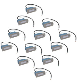 Lampes LED encastrée d'escalier 12 pcs 44x111x56 mm