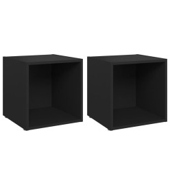 Meubles TV 2 pcs Noir 37x35x37 cm Aggloméré