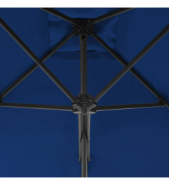 Parasol d'extérieur avec mât en acier Bleu 250x250x230 cm