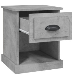 Table de chevet gris béton 39x39x47,5 cm bois d'ingénierie