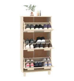 Armoire à chaussures HAMAR Marron miel 59,5x35x117cm Pin massif