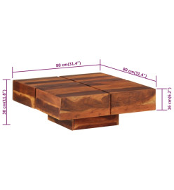 Table basse 80x80x30 cm Bois d'acacia massif