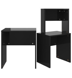 Tables basses gigognes 3 pcs Noir brillant Aggloméré