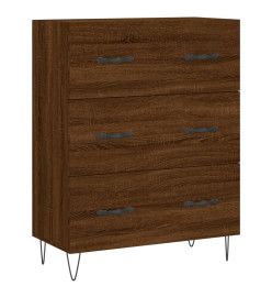 Buffet haut Chêne marron 69,5x34x180 cm Bois d'ingénierie