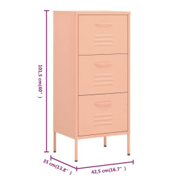 Armoire de rangement Rose 42,5x35x101,5 cm Acier