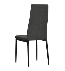 Chaises à manger lot de 4 gris foncé tissu