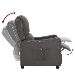 Fauteuil inclinable électrique Gris foncé Tissu