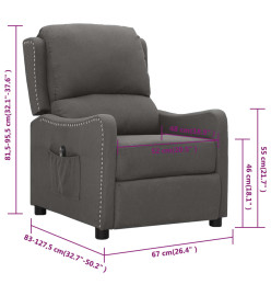 Fauteuil inclinable électrique Gris foncé Tissu