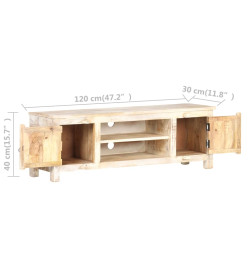 Meuble TV 120x30x40 cm Bois d'acacia brut