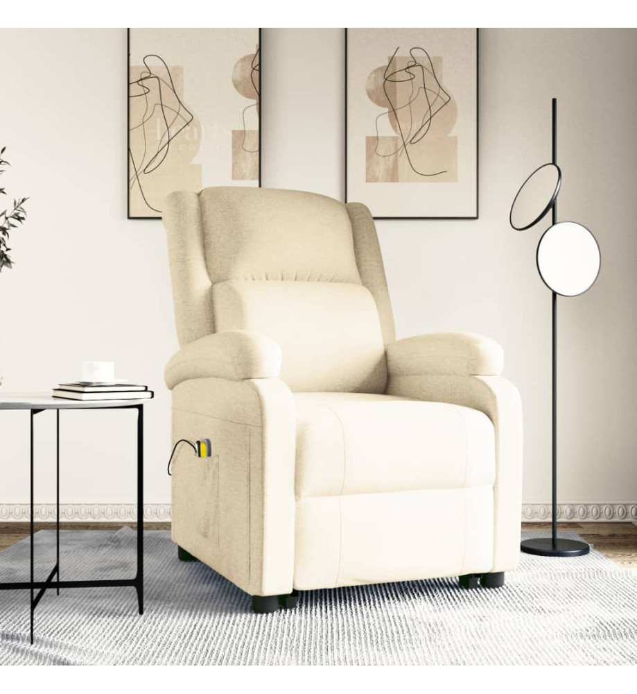 Fauteuil de massage Crème Tissu