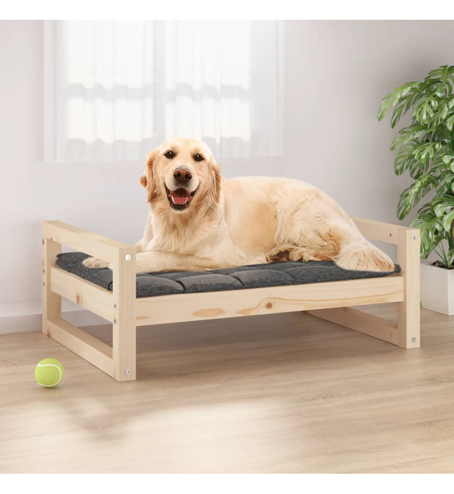 Lit pour chien 75,5x55,5x28 cm Bois de pin solide