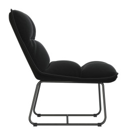 Chaise de détente avec cadre en métal Noir Velours