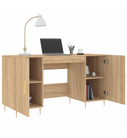 Bureau chêne sonoma 140x50x75 cm bois d'ingénierie