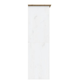 Garde-robe BODO blanc marron 151,5x52x176,5 cm bois massif pin