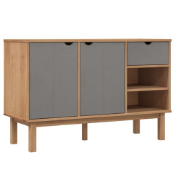 Buffet OTTA Marron et gris 114x43x73,5 cm Bois massif pin