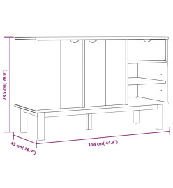 Buffet OTTA Marron et gris 114x43x73,5 cm Bois massif pin