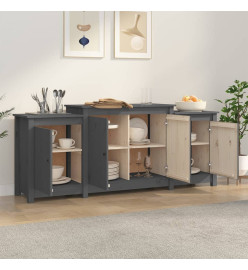 Buffet Gris 164x37x68 cm Bois massif de pin