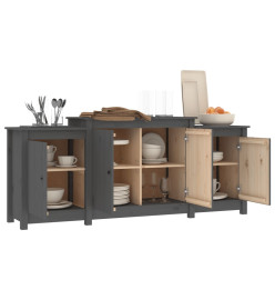 Buffet Gris 164x37x68 cm Bois massif de pin